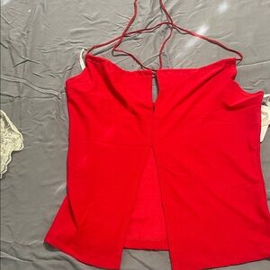Elegant Red Women's Halter Top